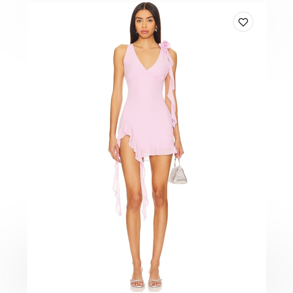 Pink Mini Dress with Ruffle Details